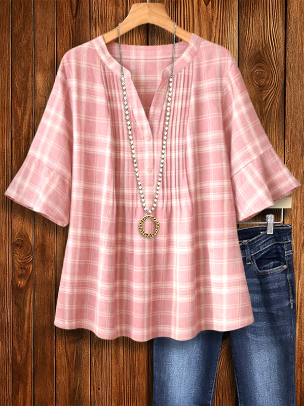 Blush Meadow Plaid Tunic