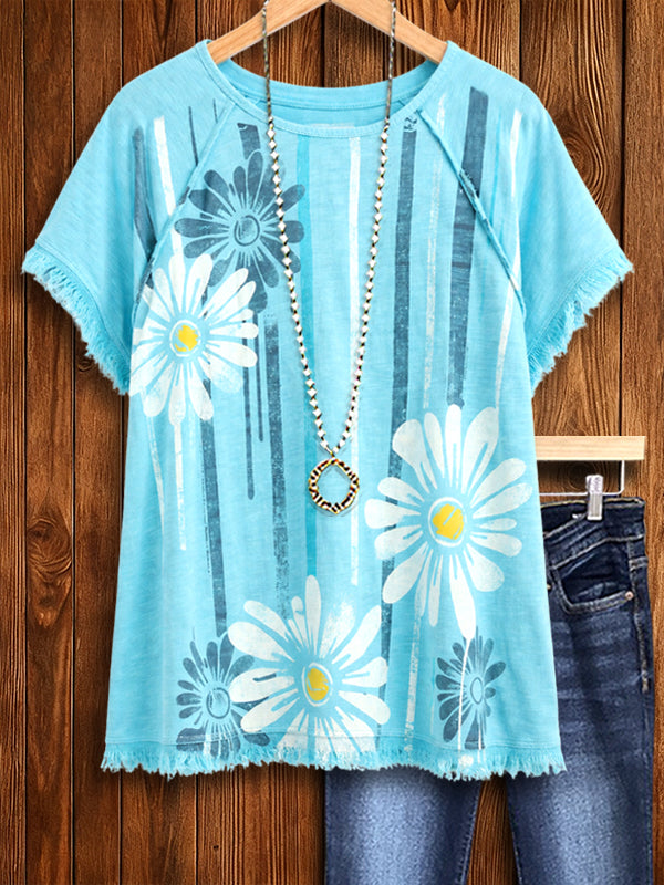 Coastal Daisy Fringe Tee