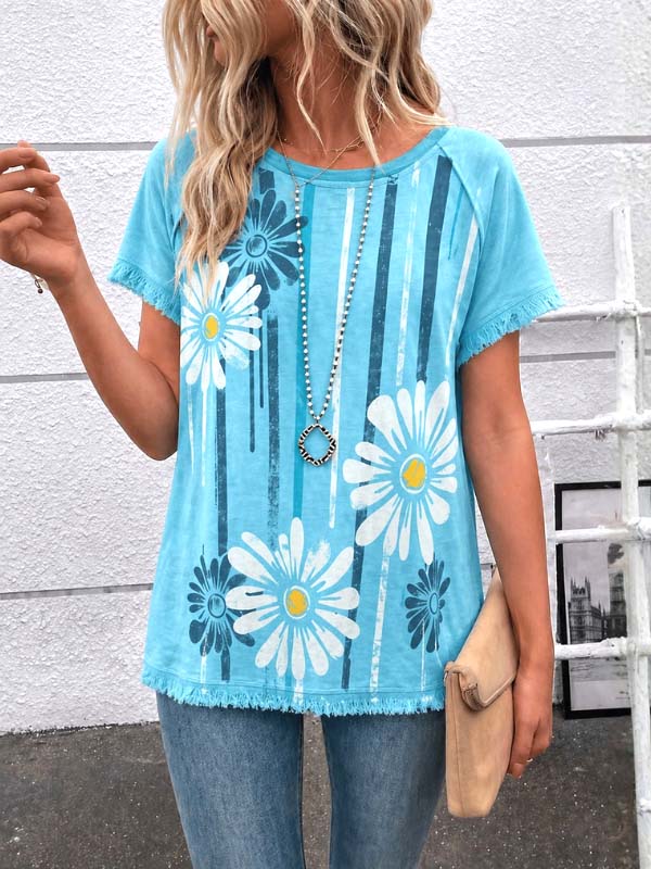 Coastal Daisy Fringe Tee