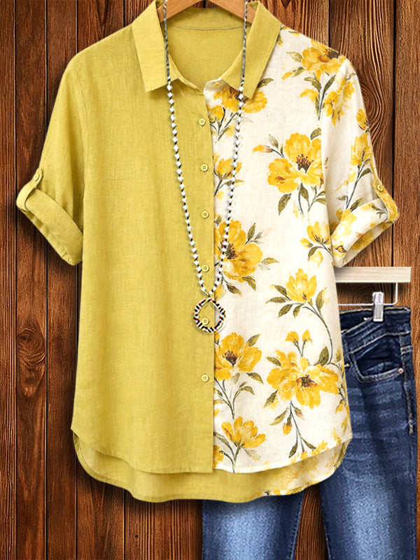 Golden Bloom Button Shirt