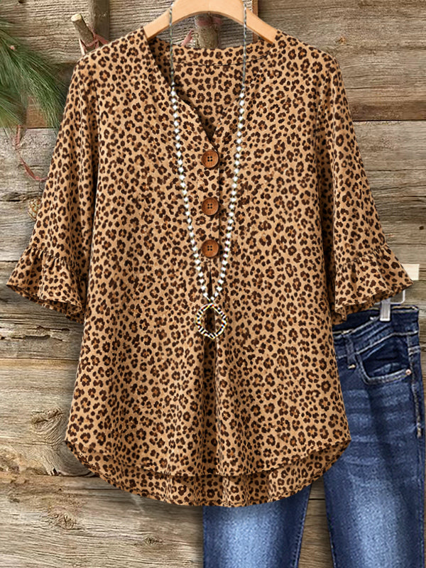 Savannah Leopard Ruffle Tunic