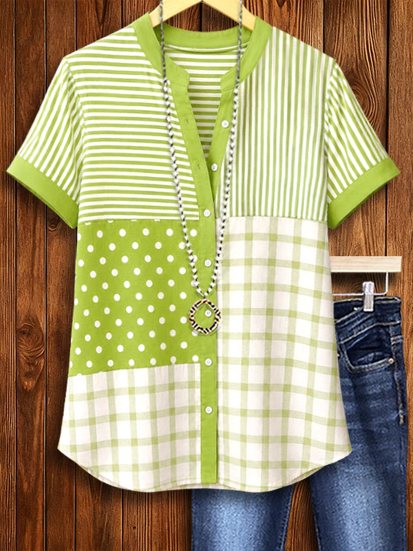Lime Twist Mixed Print Top