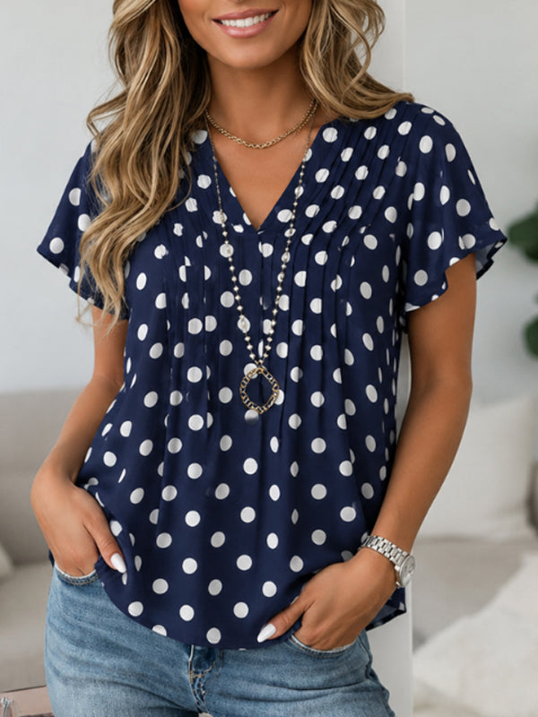 Navy Breeze Polka Dot Blouse