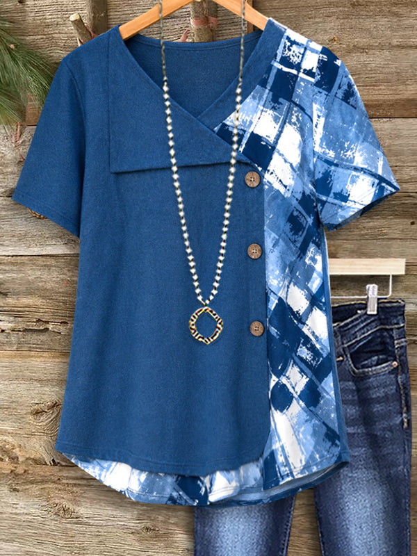 Indigo Breeze Patchwork Tee