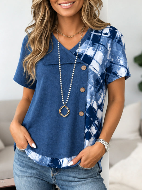 Indigo Breeze Patchwork Tee