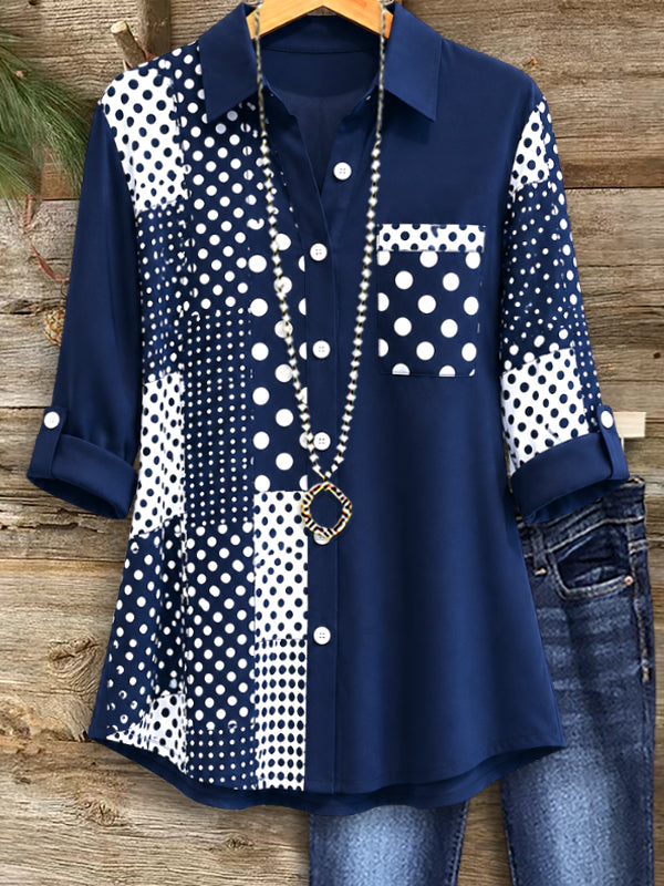Coastal Dot Patchwork Shirt