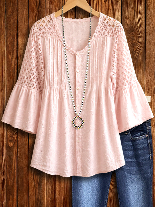 Blush Breeze Lace Blouse