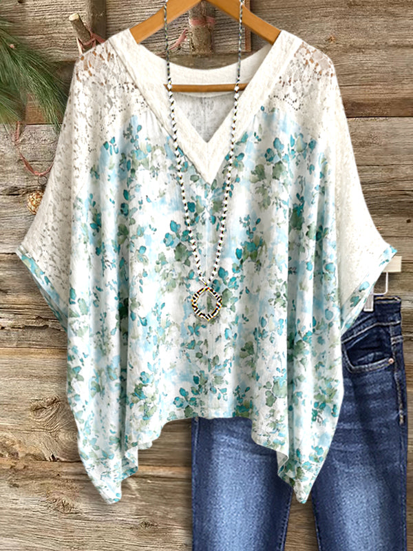 Sunset Polka Flutter Sleeve Top
