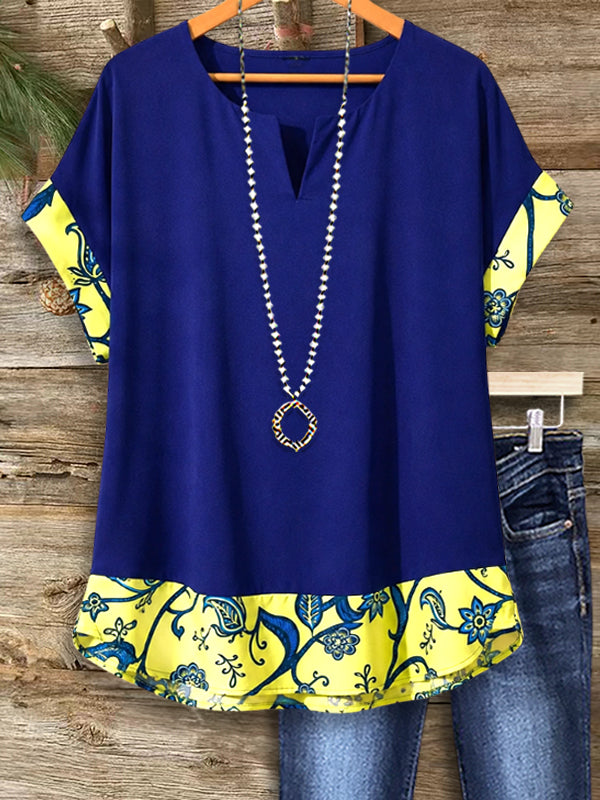 Sapphire Garden Patchwork Top