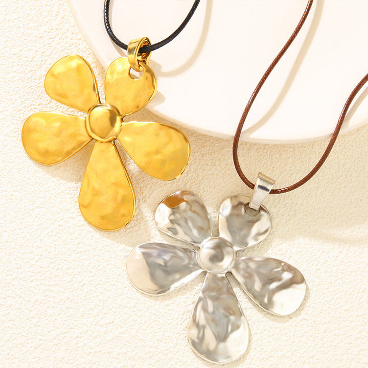 Golden & Silver Bloom Pendant Necklace