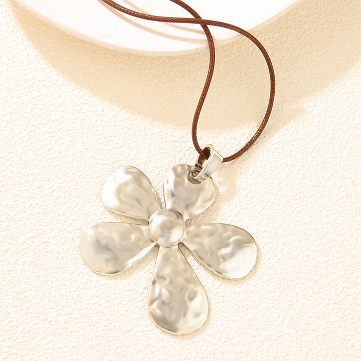 Golden & Silver Bloom Pendant Necklace