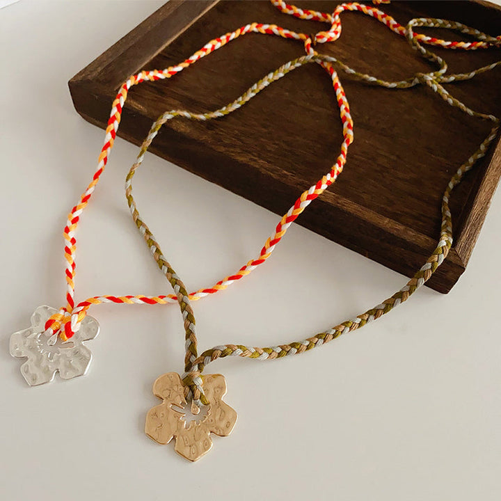 Golden Bloom Braided Necklace