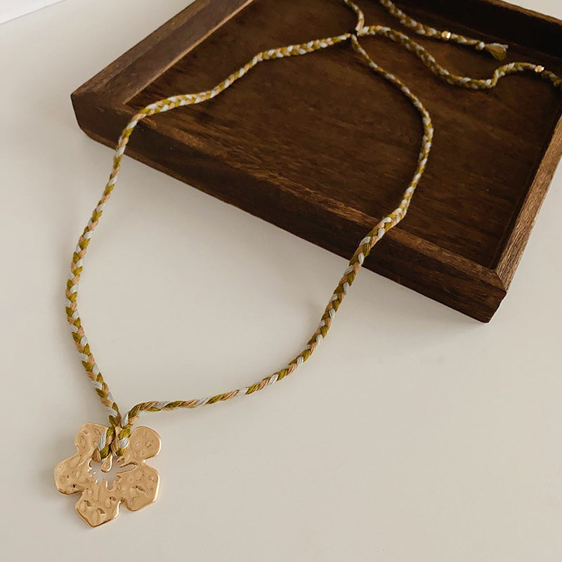 Golden Bloom Braided Necklace