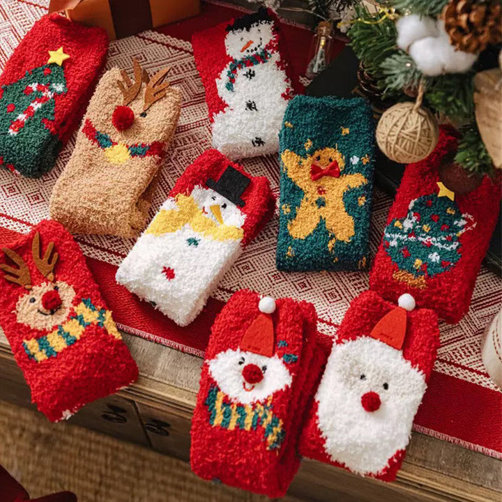 Cozy Christmas Cheer Fuzzy Socks Set