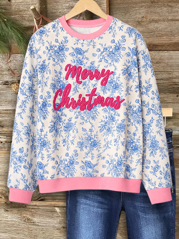 Merry Toile Print Sweatshirt