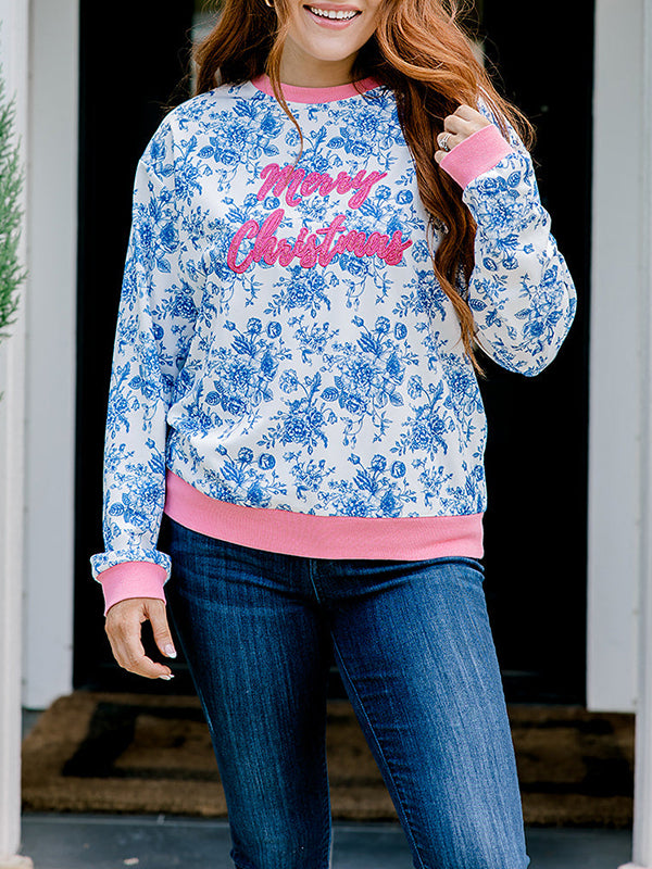 Merry Toile Print Sweatshirt