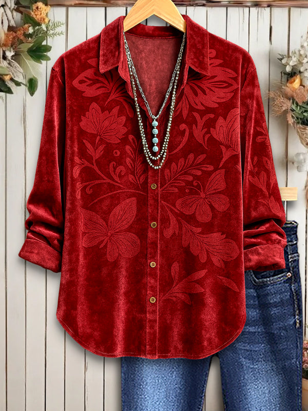 Velvet Ember Floral Shirt