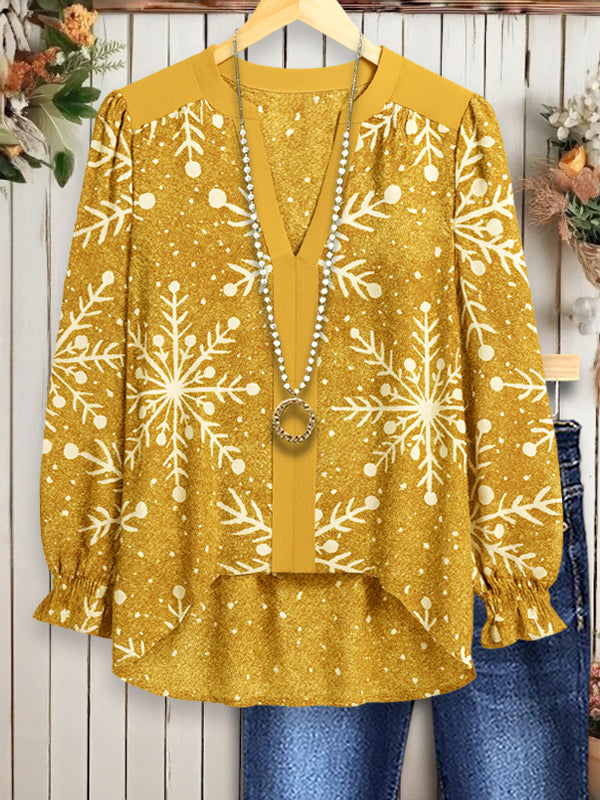 Golden Glow Snowflake Blouse