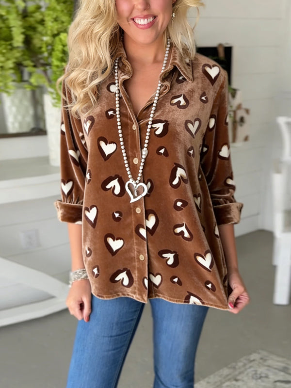 Cozy Cocoa Velvet Hearts Top