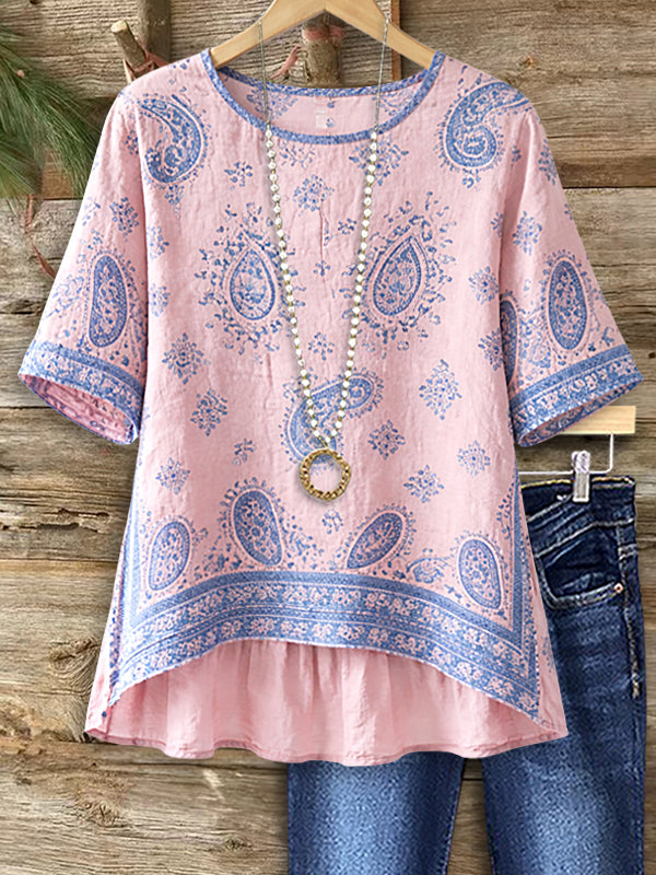 Blush Paisley Casual Blouse
