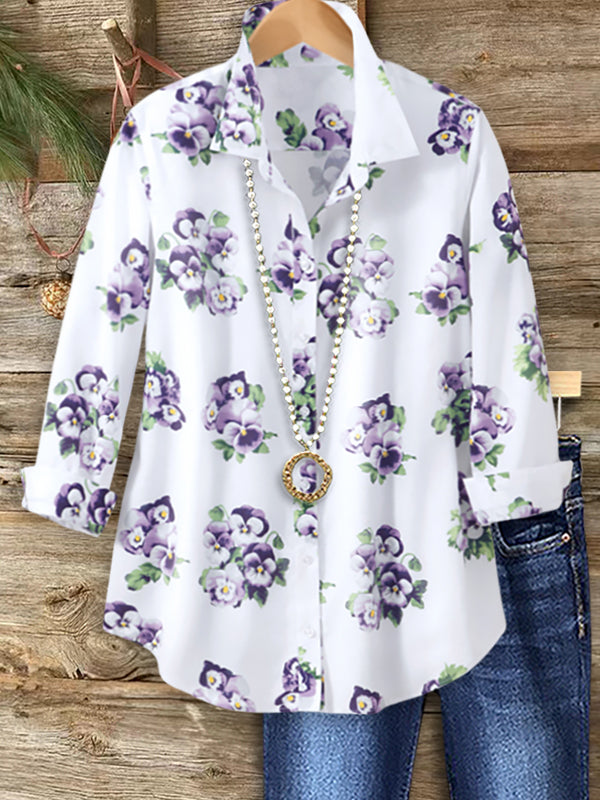 Lavender Garden Button-Down Shirt