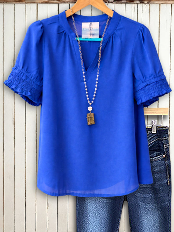 Coastal Breeze Smocked Sleeve Top