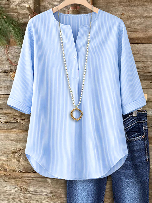 Pinstripe Loose Casual Top