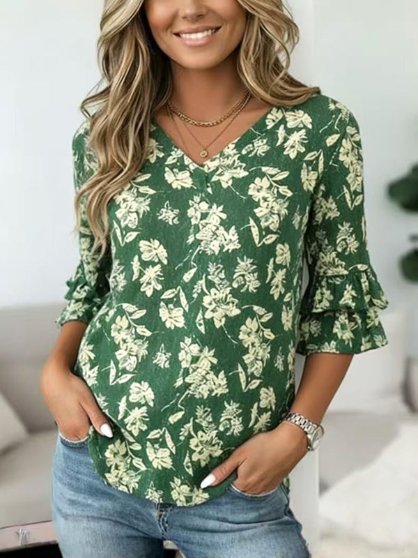 Meadow Breeze Ruffle Sleeve Top