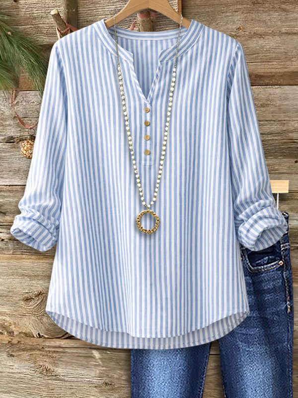 Sky Stripe Everyday Henley Top