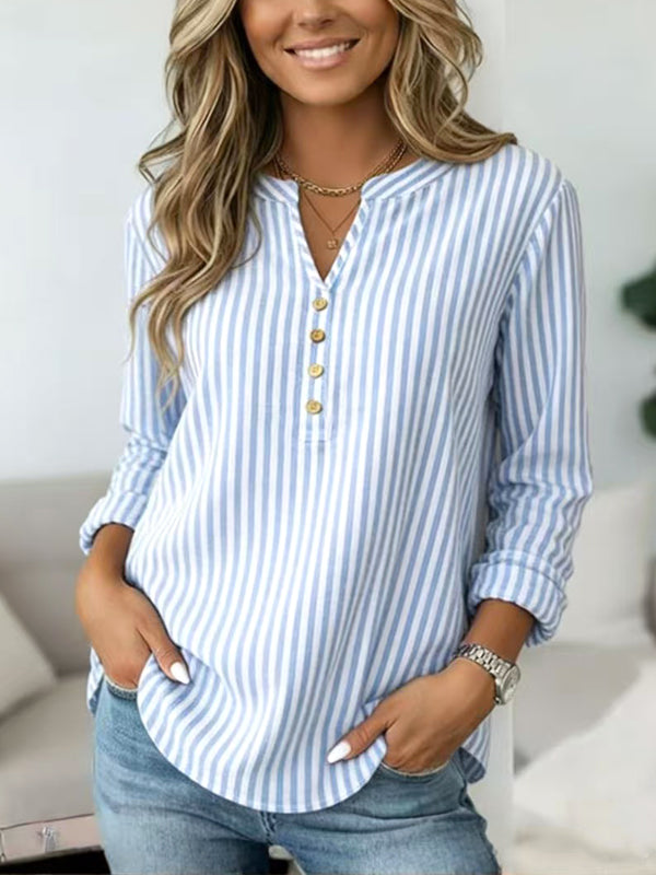 Sky Stripe Everyday Henley Top