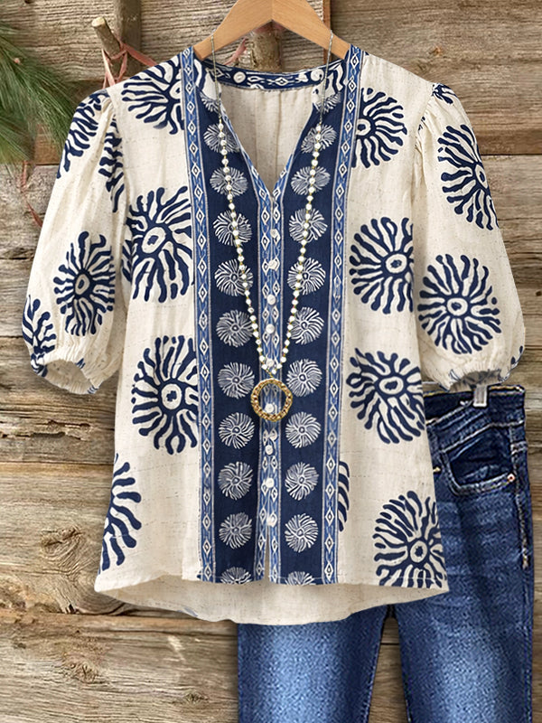 Indigo Boho Artisan Blouse