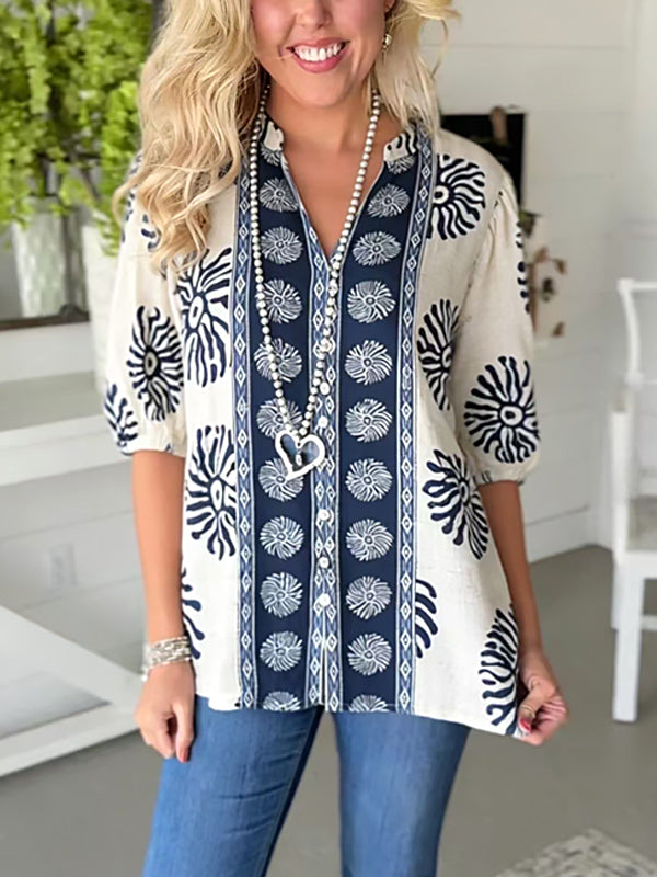 Indigo Boho Artisan Blouse