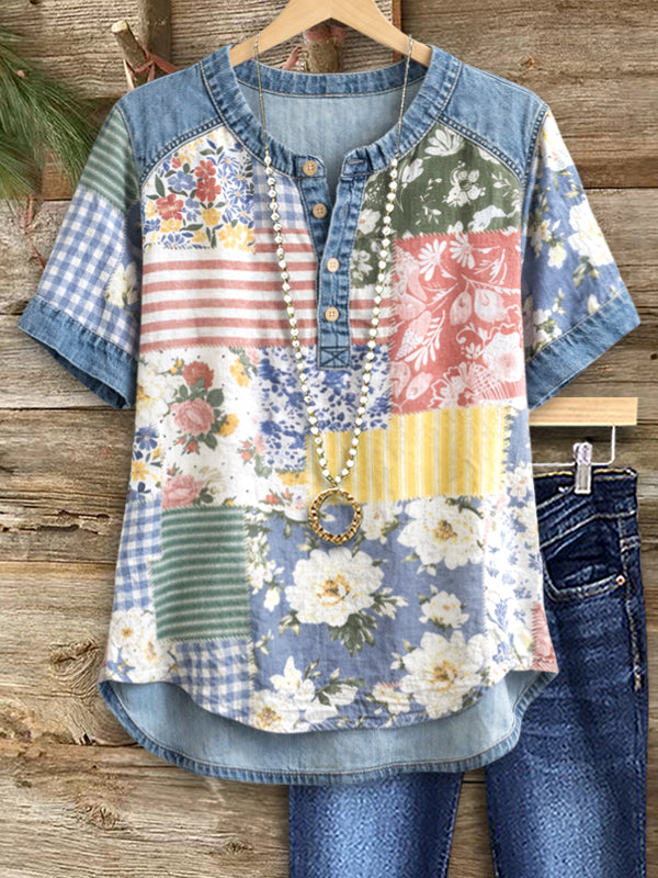 Vintage Garden Patchwork Top