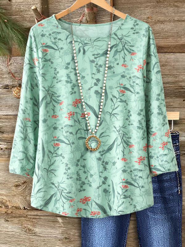 Meadow Breeze Botanical Long Sleeve Top
