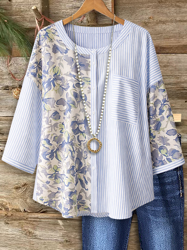 Coastal Patchwork Stripe Shirt