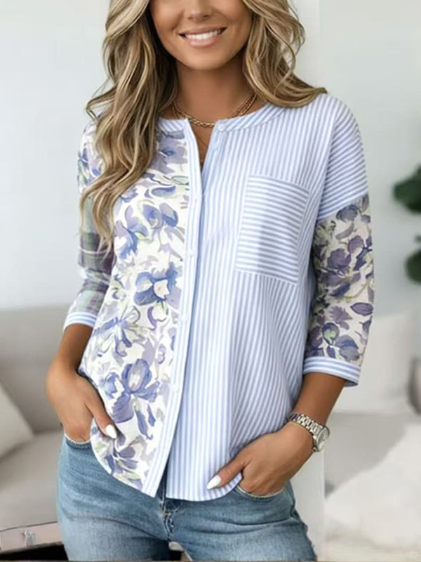 Coastal Patchwork Stripe Shirt