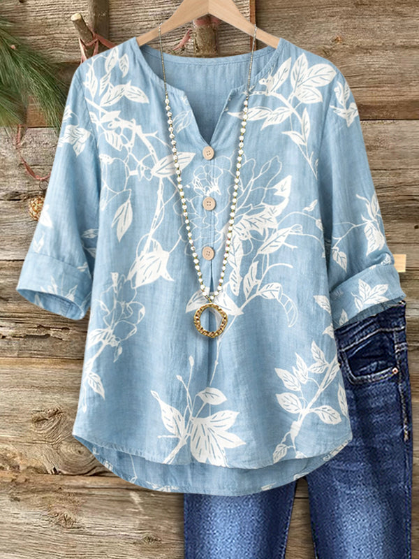 Coastal Breeze Button Henley Top
