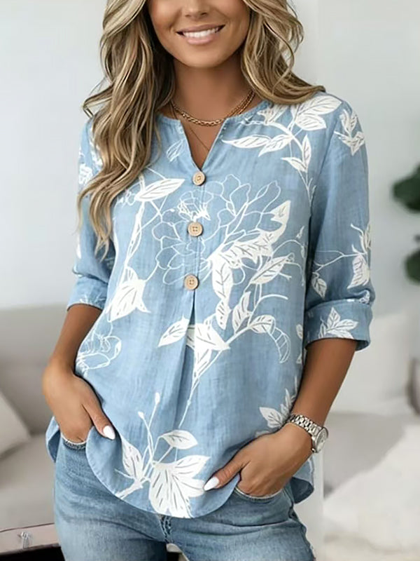 Coastal Breeze Button Henley Top
