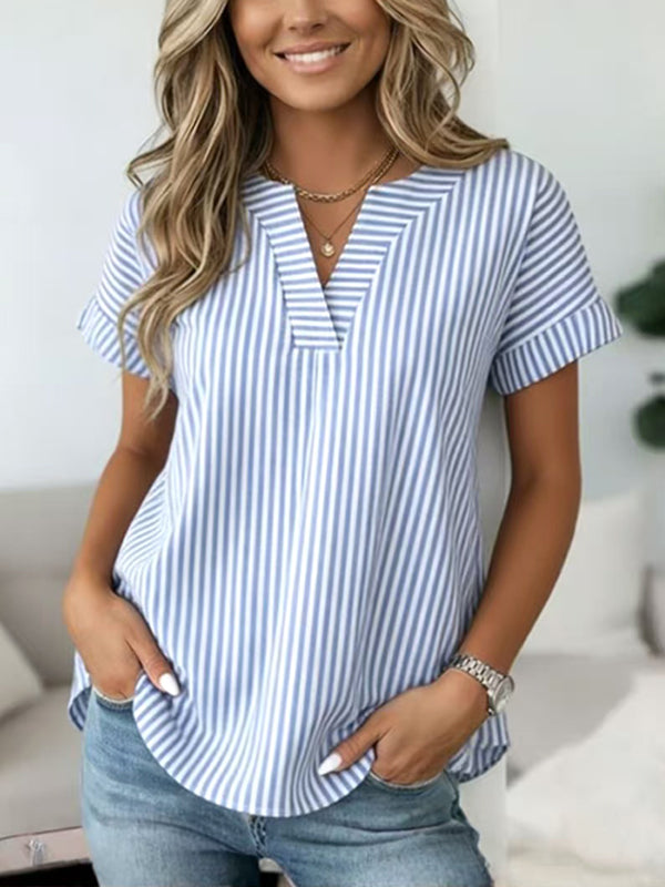 Breezy Coastal Stripe Blouse