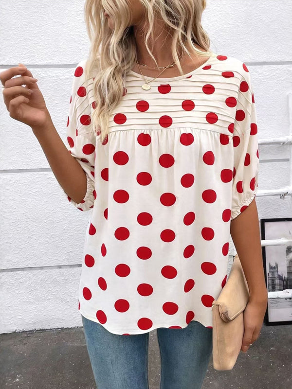 Playful Polka Dot Puff Sleeve Top