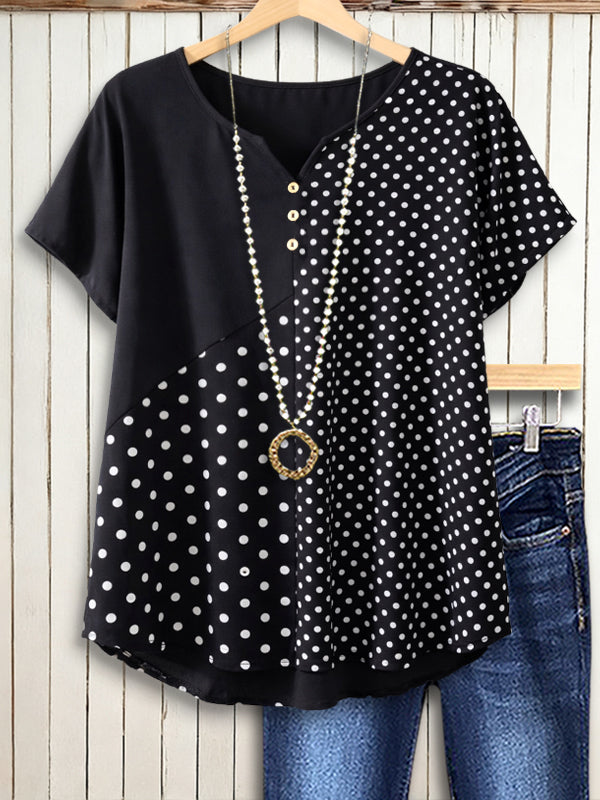Modern Chic Colorblock Polka Top