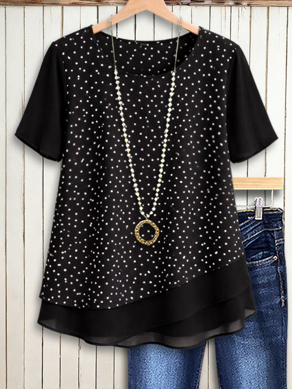Midnight Polka Breeze Blouse