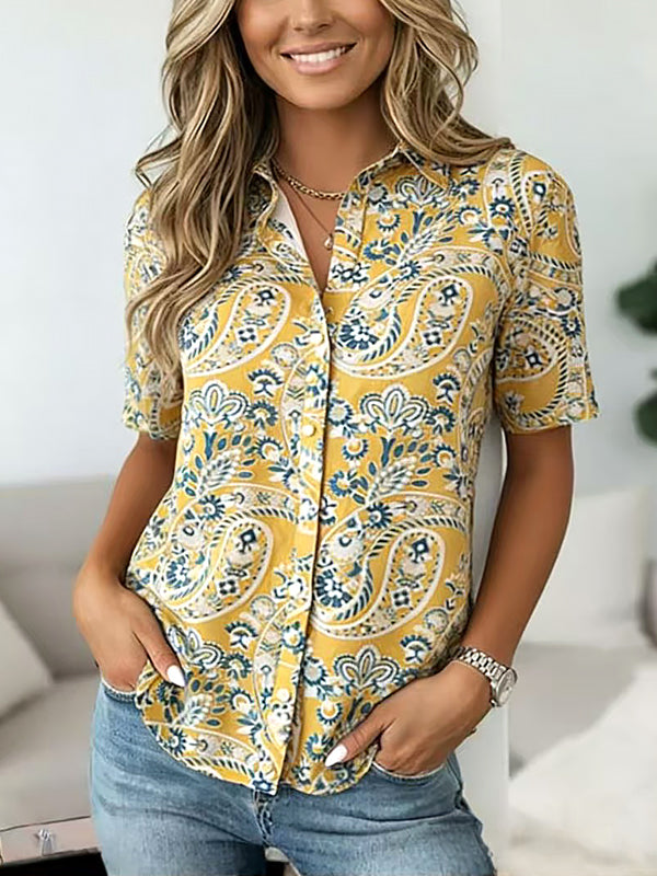 Golden Paisley Casual Shirt