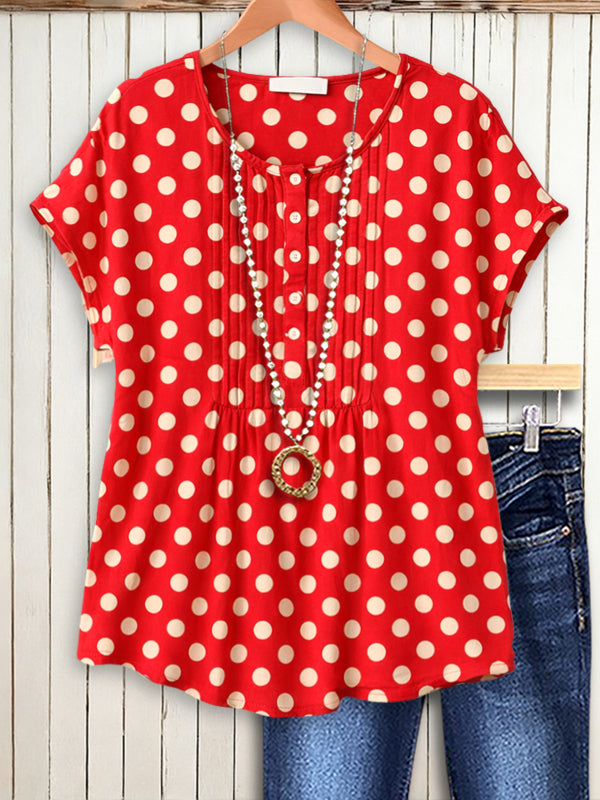 Retro Red Polka Dot Top
