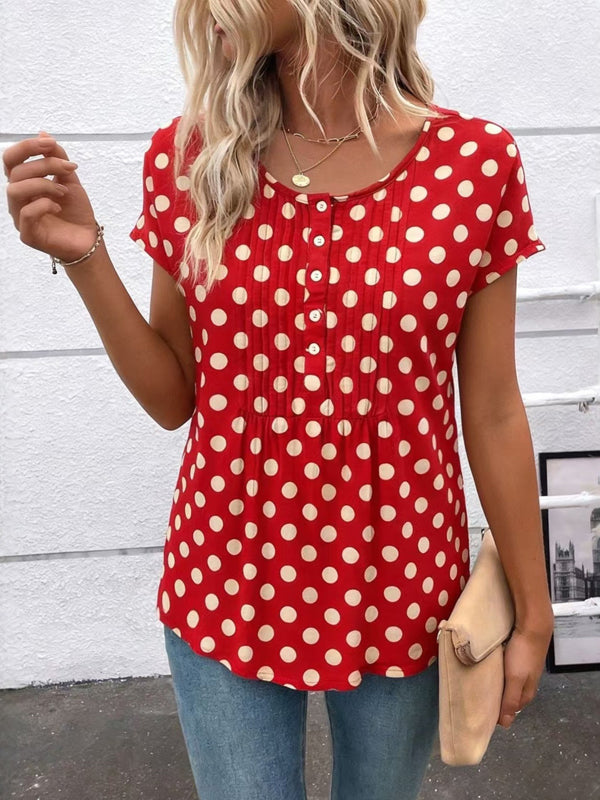 Retro Red Polka Dot Top