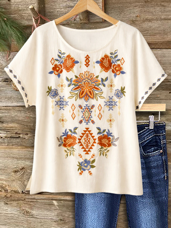 Boho Bloom Embroidered Top