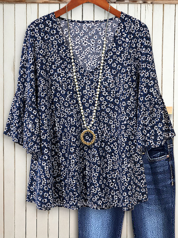 Midnight Daisy Peplum Top