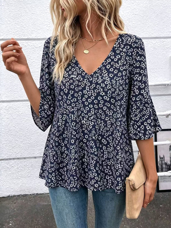 Midnight Daisy Peplum Top