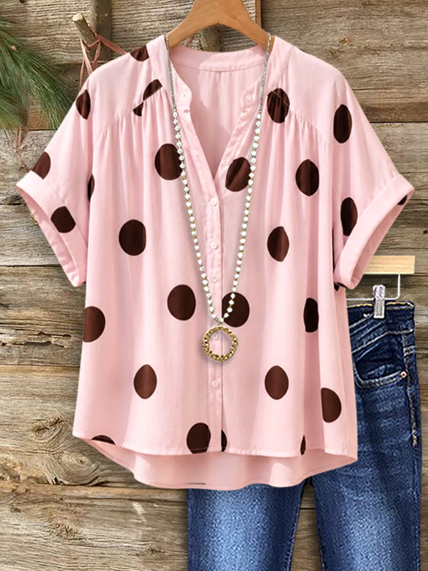 Sweet Blush Polka Dot Blouse