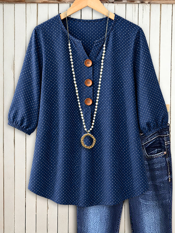 Midnight Charm Puff Sleeve Blouse